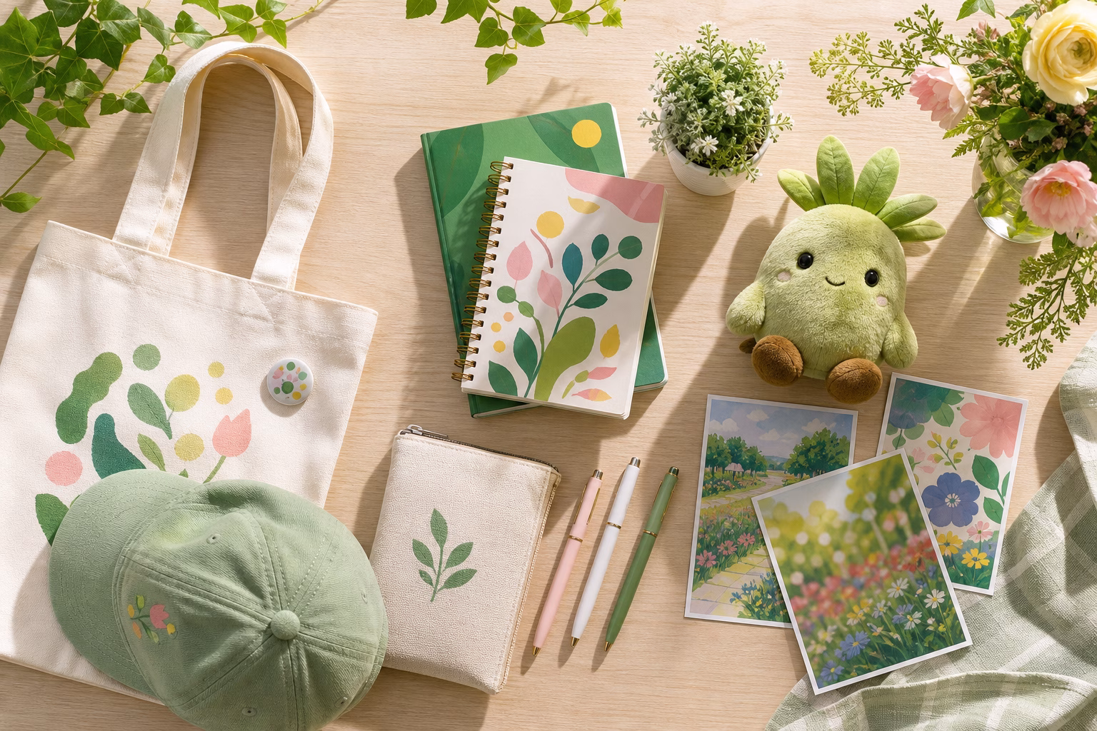 GREEN×EXPO 2027グッズの種類を整理するイメージ